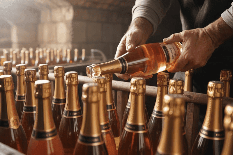https://www.californiachampagnesabers.com/wp-content/uploads/2026/03/Rose-Champagne-bottles-aging-in-a-Champagne-cellar-during-the-production-process.png